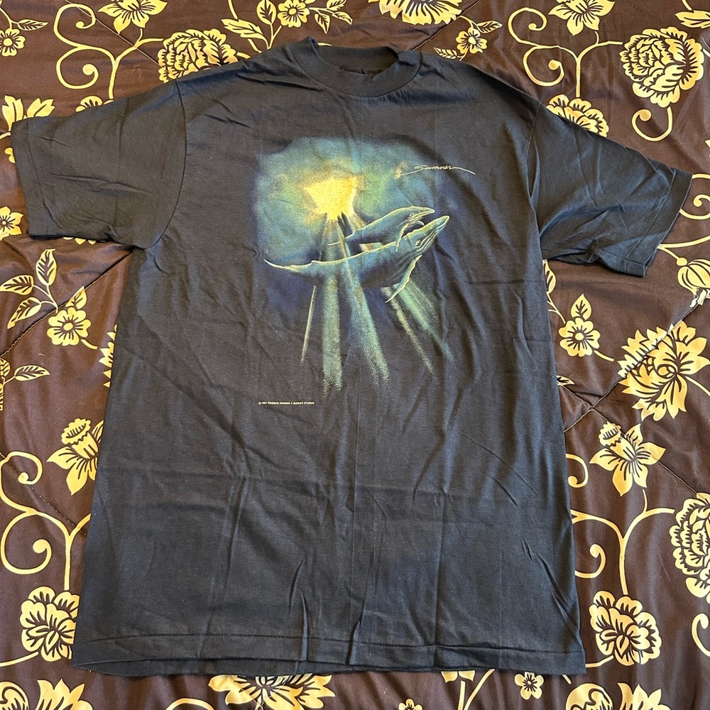 Vintage 1984 Humpback Whale Underwater Art Ocean Single Stitch Shirt Large